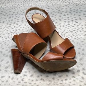 Karl Lagerfeld Floquet Leather Heel Strap Sandal